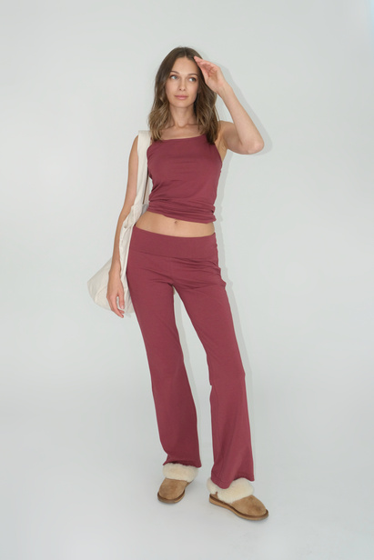 Legginsy Lia Bordowe