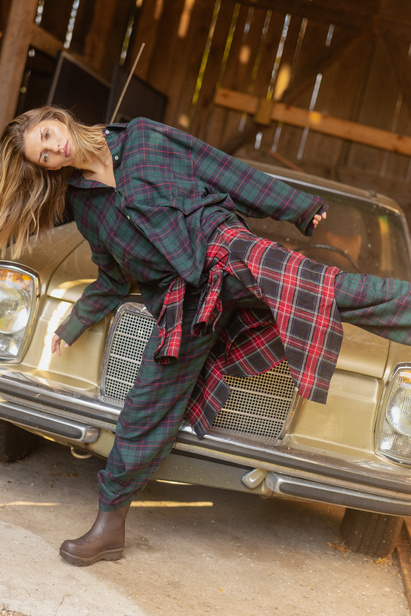 Spodnie Stella Zielona Kratka