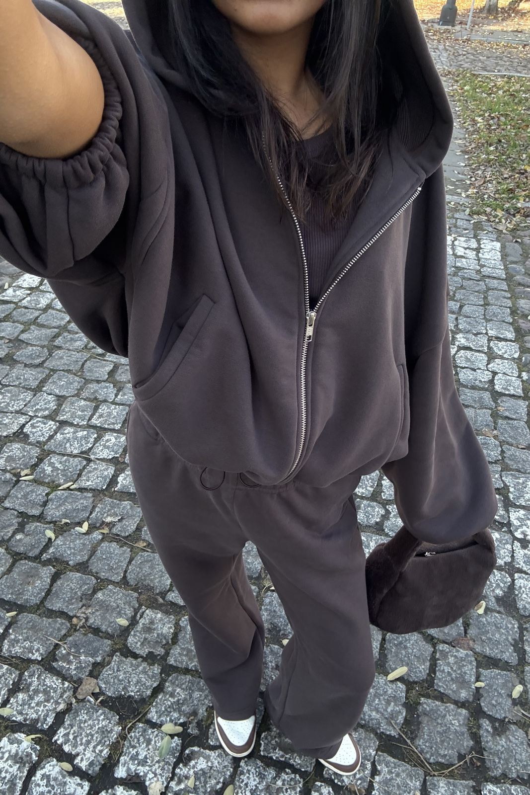 Szerokie Spodnie Dresowe Rene Brązowe