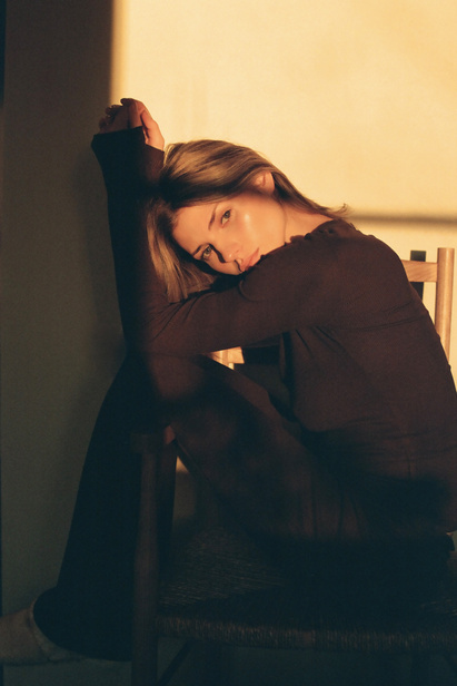 Legginsy Lia Drobny Prążek Brązowe