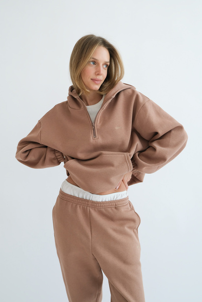 Bluza Unisex Alex Mocha z Ociepleniem