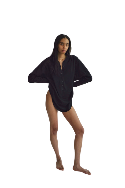 Ażurowy Longsleeve Lisa Czarny