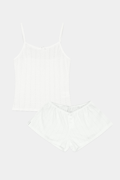 Ażurowy Komplet Rosie Złamana Biel No 1