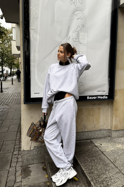 Spodnie Dresowe Unisex Alex Szary Melange