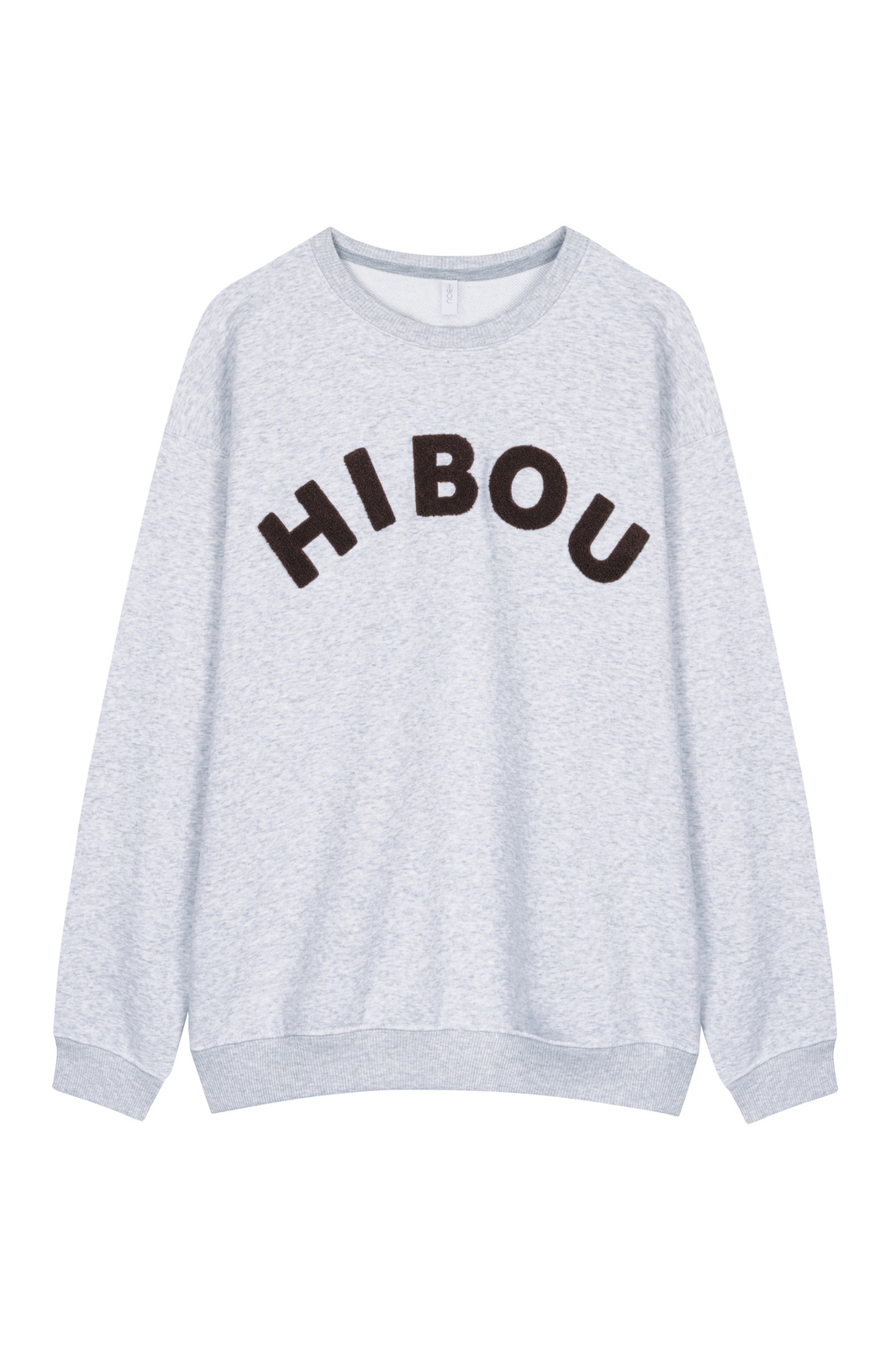 Bluza Oversize Hailey Jasny Melange z Napisem