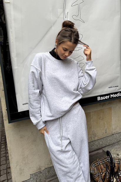 Bluza Oversize Unisex Hailey Szary Melange