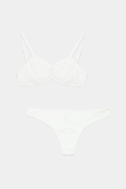 Ażurowy Komplet Rosie Złamana Biel No 3