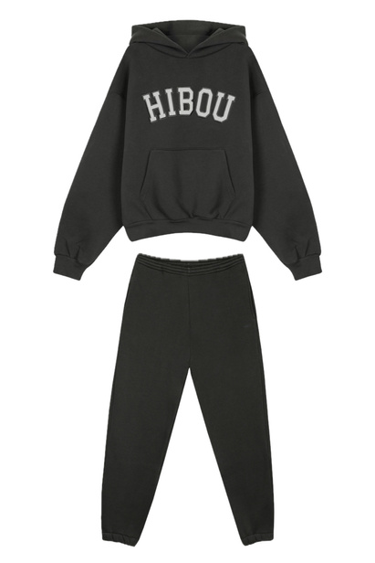 Komplet Emily Antracyt Ocieplany z Napisem